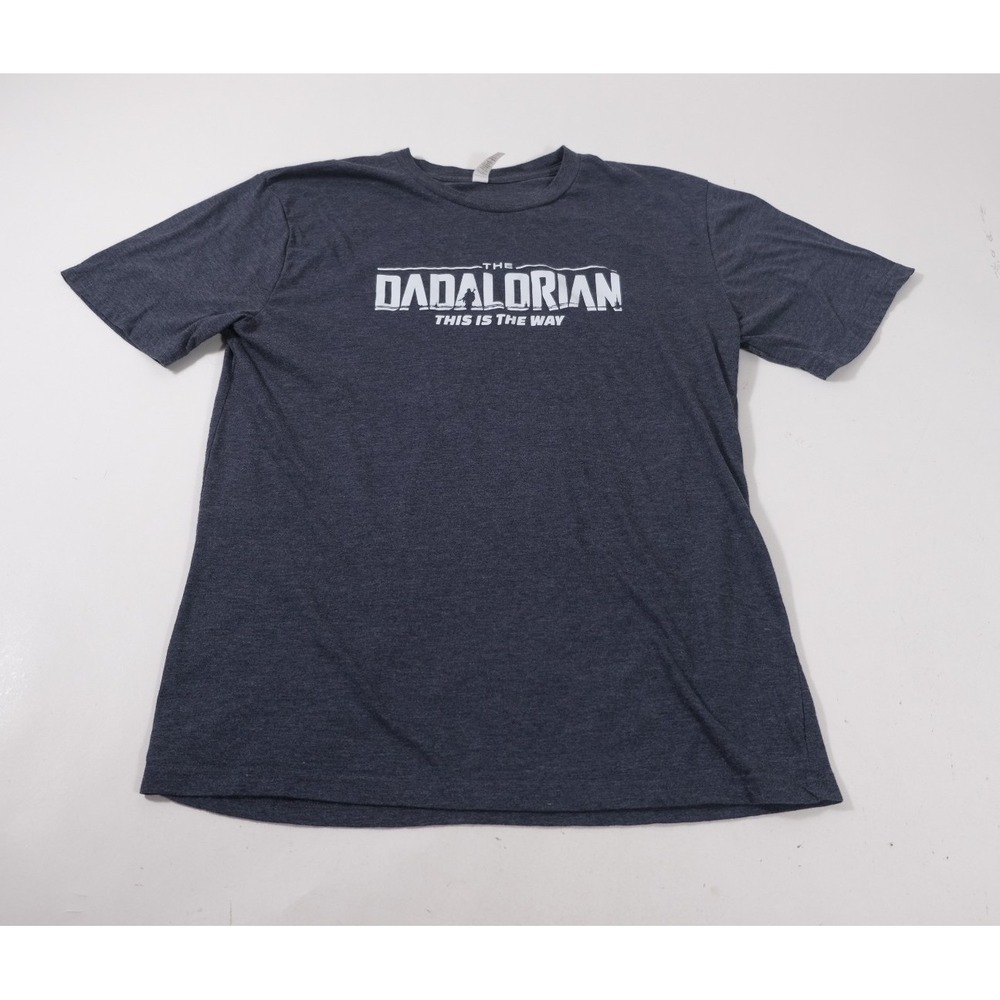 Outlash T-Shirt Mens L Gray The Dadalorian Graphic Tee Short Sleeve Cotton Blend